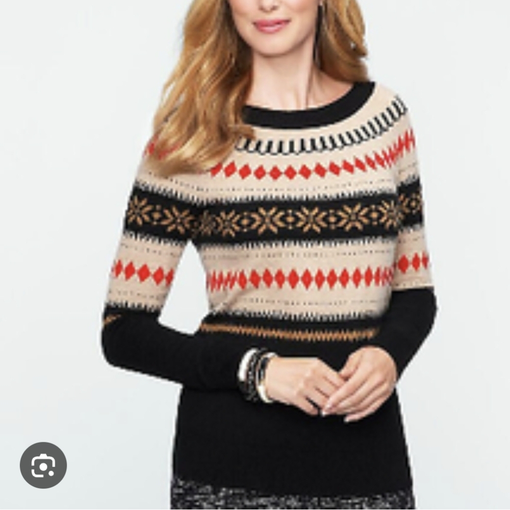 Talbots Wool Blend Fair Isle Sweater Medium